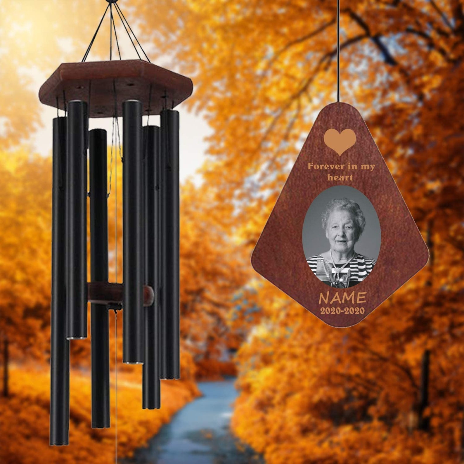 personalized memorial wind chimes