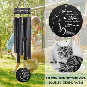 Pet Memorial Wind Chime,Personalized Gift for Cat's Lover,Chimes with Pet Portraits,sympathy wind chimes personalized,memorial windchimes
