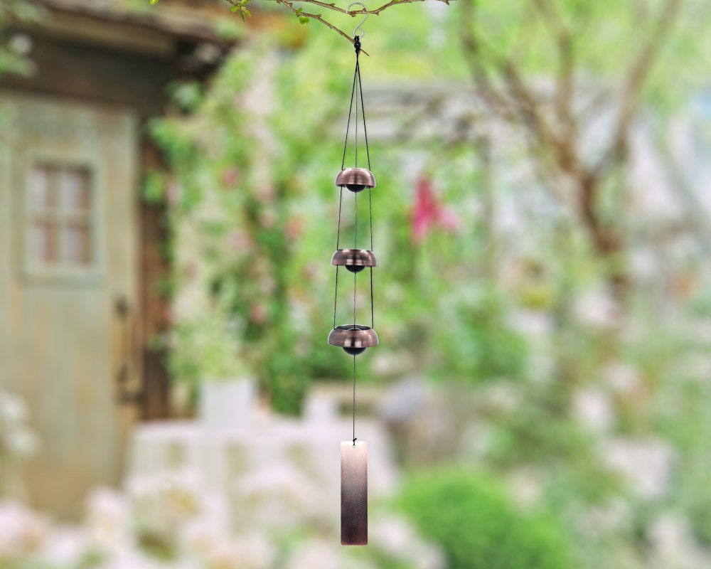 Clearance/red Copper Wind Chimes With 3 Bellstemple Wind Etsy Australia