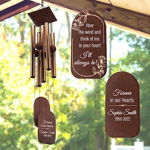 Personalized Memorial Wind Chimes: Sympathy Remembrance Gift