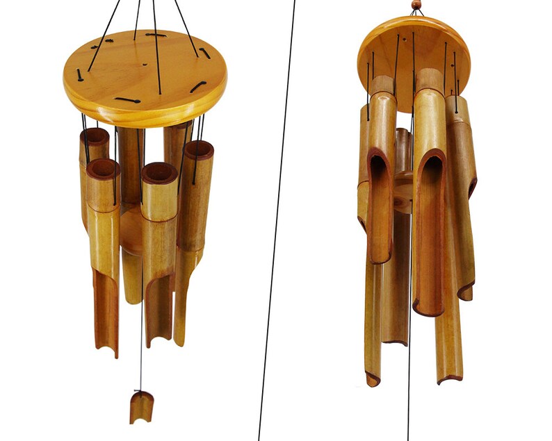 Bamboo Wind Chimes Outdoor Wooden Wind Chimes30 Etsy