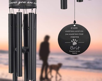 Personalized Pet Memorial Wind Chimes, Lose of Pet Memorial Wind Chime With Photo,Pet Loss Gift,Remembrance Gift ,Pet Loss Gift