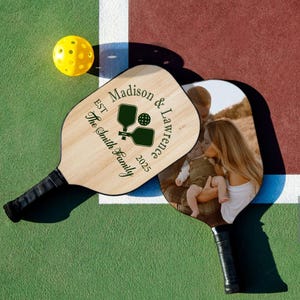 Custom Photo Pickleball Paddle: Personalized Family Established Racket Gift