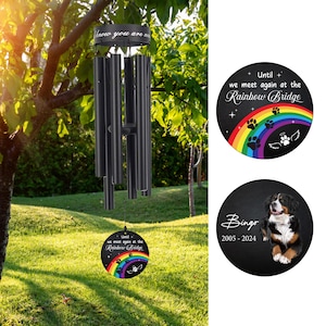 Pet Memorial Wind Chimes Personalized, Sympathy Pet Loss custom gifts,Grieving Pet Loss Gifts,Pet Portrait Remembrance windchimes