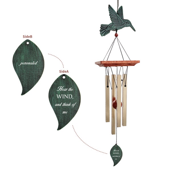 Hummingbird Memorial Wind Chimes,sympathy wind chimes personalized,Custom Gift, memorial windchime,Sympathy Wind Chime,memorial windchimes