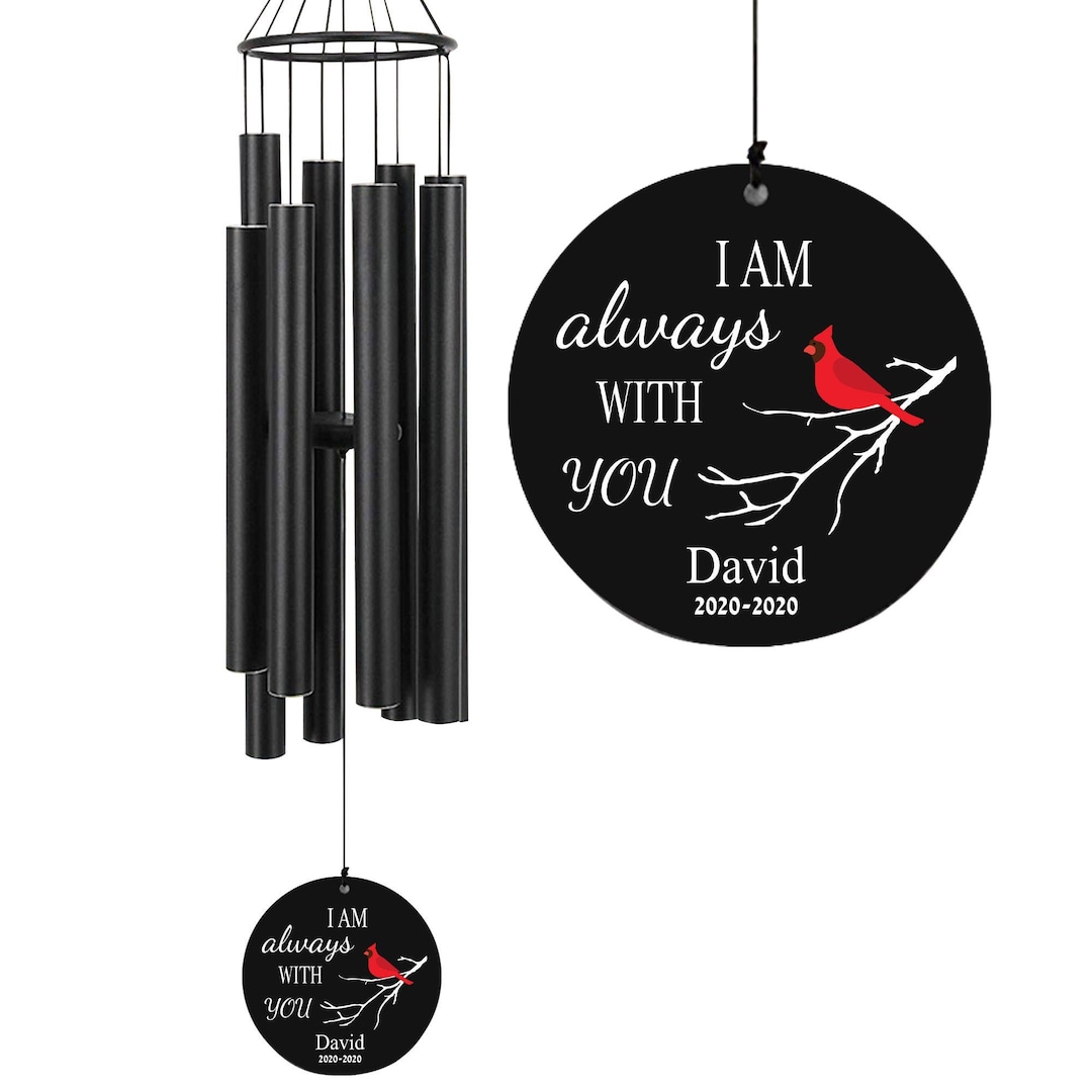 Personalized Cardinal Wind Chimes Outdoor,38 Inch Memorial Wind Chime