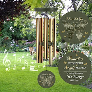 Butterfly Memorial Wind Chimes Personalized, Sympathy Memorial Rememberance Wind Chimes ,Custom Gift After Loss of Mom or Loved One