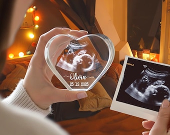 Personalized 3D Crystal Photo with Light Base, Custom Laser Etched Glass Picture Gift for Women Men-Produce In The USA