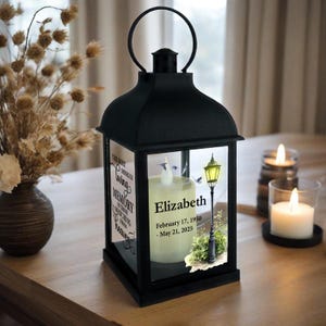 Personalized Memorial Lanterns for Loss of Mother, Cardinal Lanterns Sympathy Remembrance Gifts LED Candle, Garden Decoration Lantern Indoor
