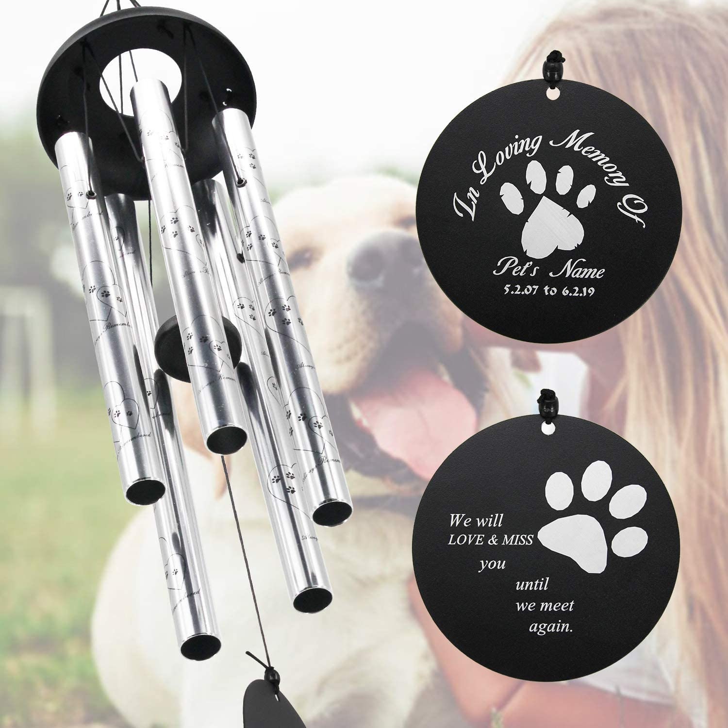 Personalized Pet Memorial Wind Chimes Custom Wind Chime for Etsy