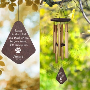 Pet Memorial Wind Chimes Personalized, Memorial windchime for pet loss, Loss of Dog Sympathy Gift, Pet Loss Wind Chime, Dog Wind Chimes