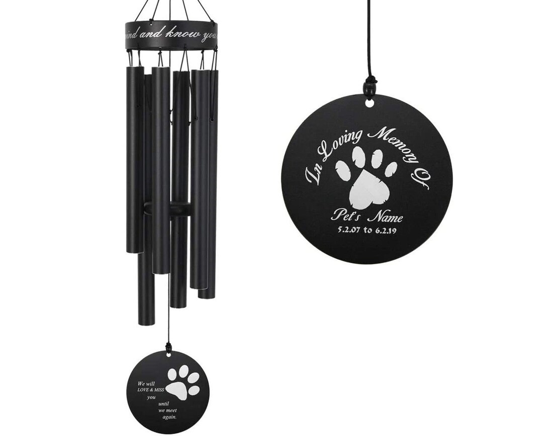 Personalized Pet Memorial Wind Chimes Custom Paw Print Wind Etsy New