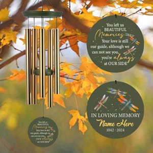 Memorial Butterfly Wind Chimes Personalized, Sympathy Rememberance Wind Chime for Outdoors, In Memory of Wind Chime,Gift for loss of Mother