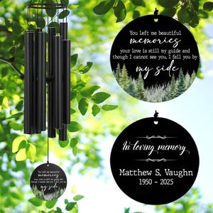 Personalized Memorial Wind Chimes, Sympathy Remembrance Gift for Loss Mother/Dad, Mountain Graden Wind Chimes Outdoors Decor
