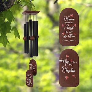 Personalized Memorial Wind Chimes: Cardinal Remembrance Sympathy Gift