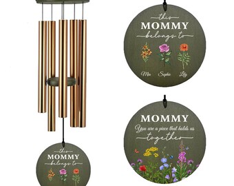 Mothers Day Wind Chime, Mother's Day,Mothers Day Gift, Personalized Mothers Day Gift, Mom Gift, Personalized Gifts For Mom, Nana, Grandma