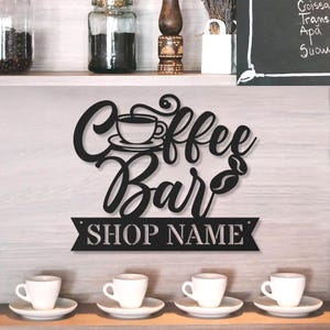 Personalized Metal Coffee Bar Sign: Custom Coffee Station Decor