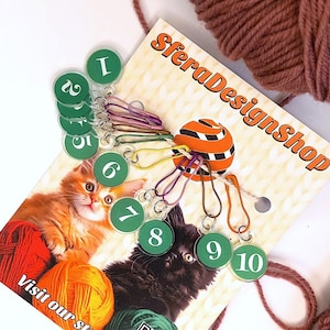 Numbered Stitch Markers Set for Knitting & Crochet – Row Counter Accessories