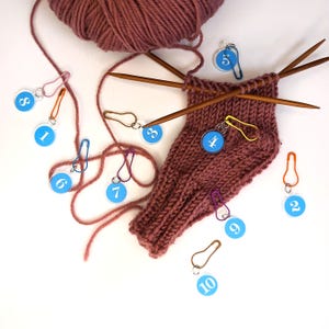 Numbered Stitch Markers Set for Knitting & Crochet – Row Counter Accessories