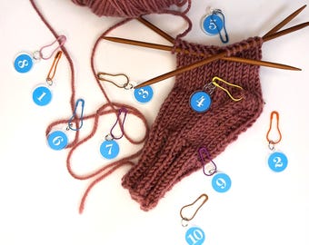 Set genummerde steekmarkeringen voor breien en haken – toerentelleraccessoires