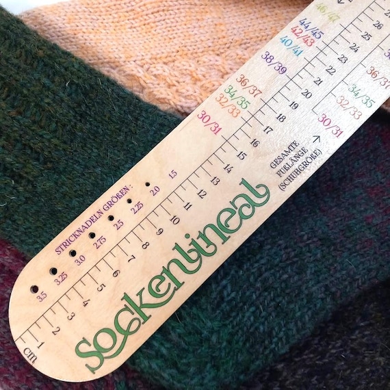 Sock Ruler - Knitting Tool - Sockenlineal - Knitting Ruler - Socken Stricken - Sock Knitting Ruler