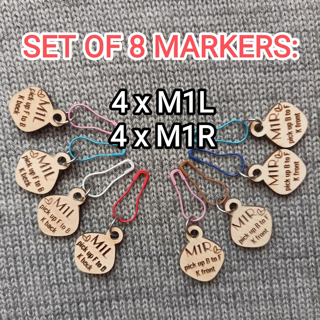 M1L M1R Increases With Instructions Stitch Markers Set of 8, Increase ...