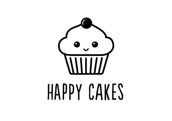 Cake Logo Cafe Logo Muffin Logo Bakery Logo Small Business Etsy