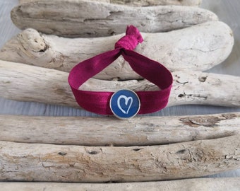 Heart Elastic Bracelet - Handpainted Resin Jewellery