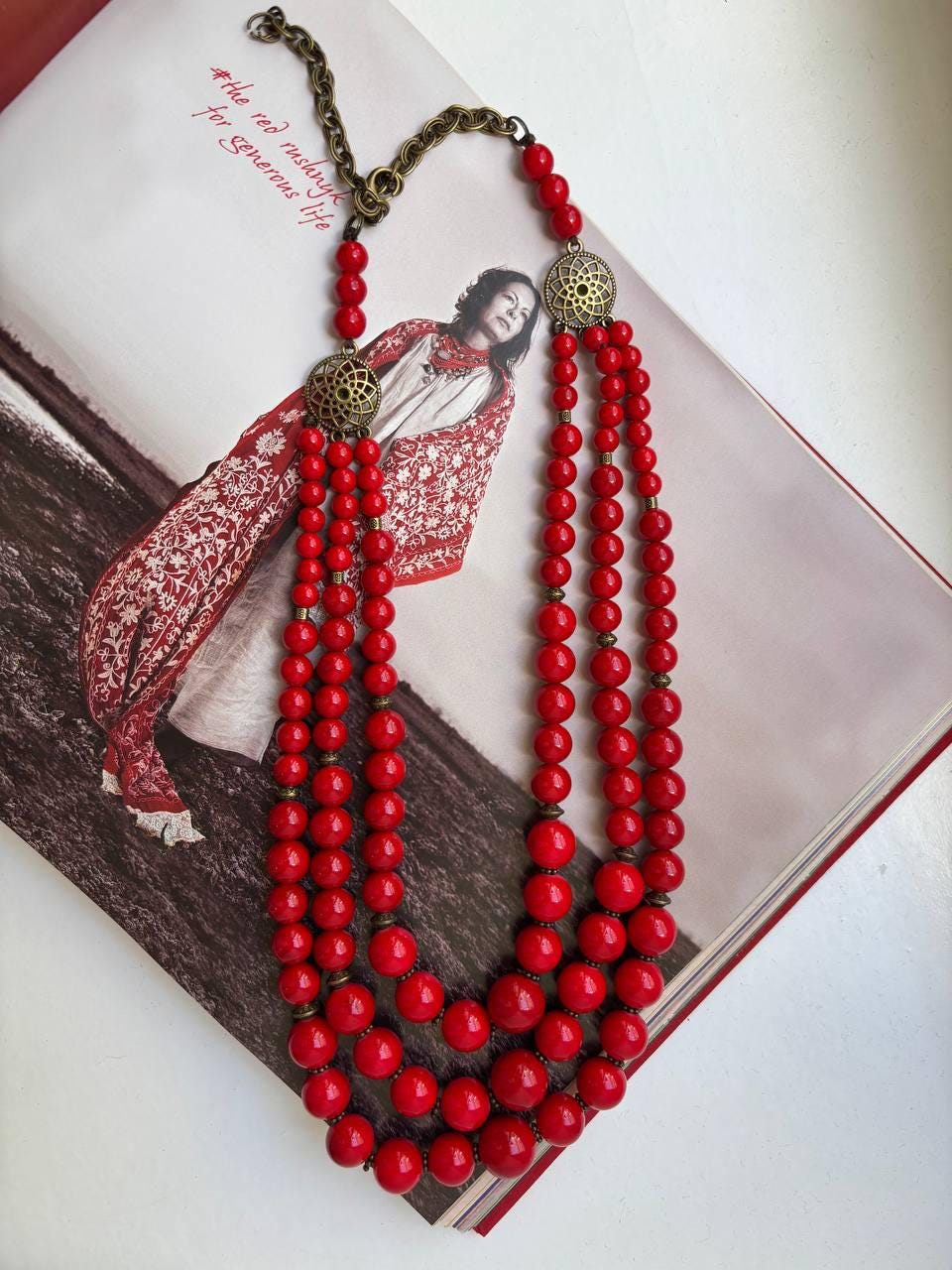 Coral bead necklace - Etsy 日本