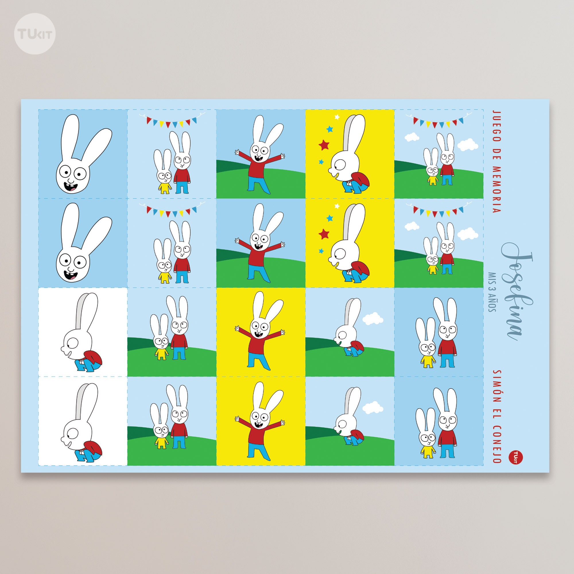Simon the Rabbit Tukit Printable Game - Etsy