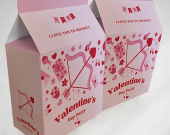 Printable Valentine's Day Hearts Suitcase Box by Tukit
