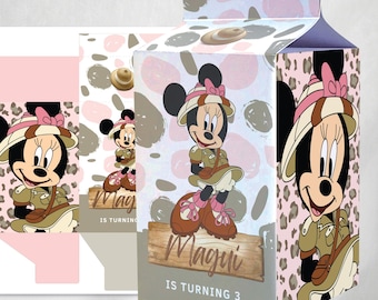 Scatola del latte scatola del latte stampabile minnie safari tukit