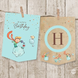 Banner, printable pennants, little prince pennant, the little prince, prince birthday, prince party