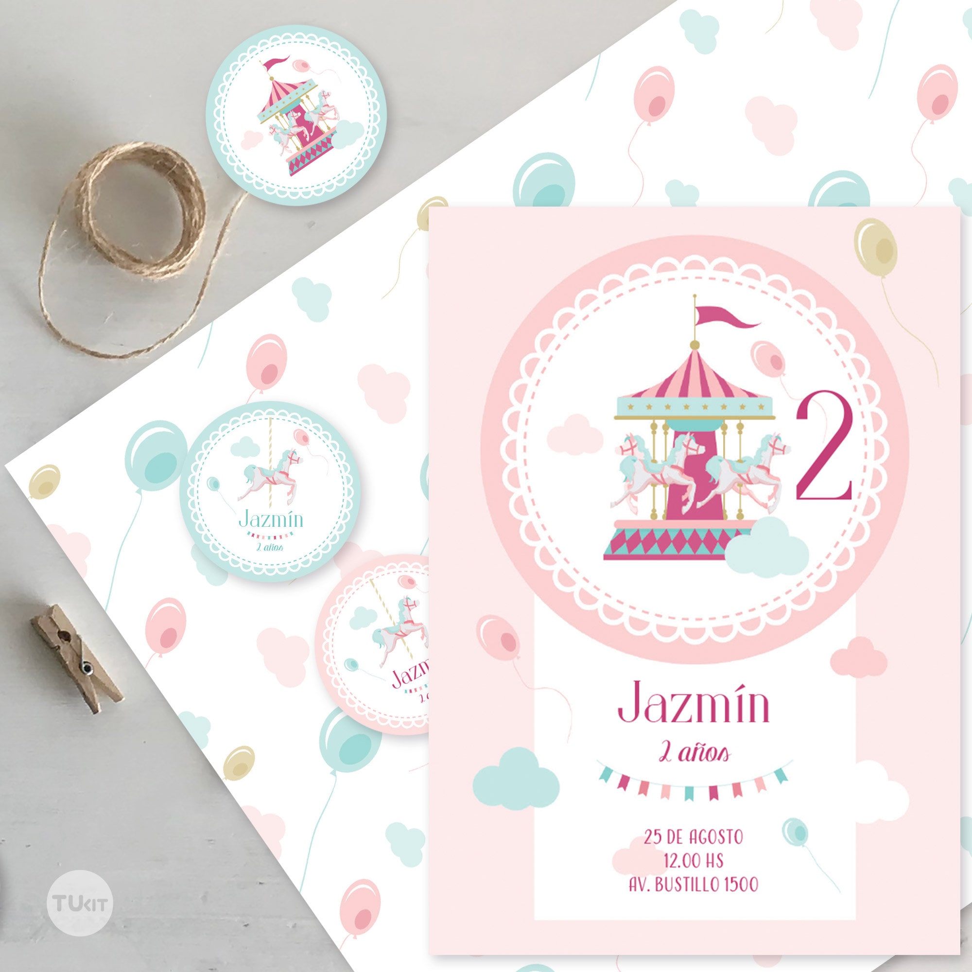 Printable Carousel Carousel Party Bundle Tukit - Etsy