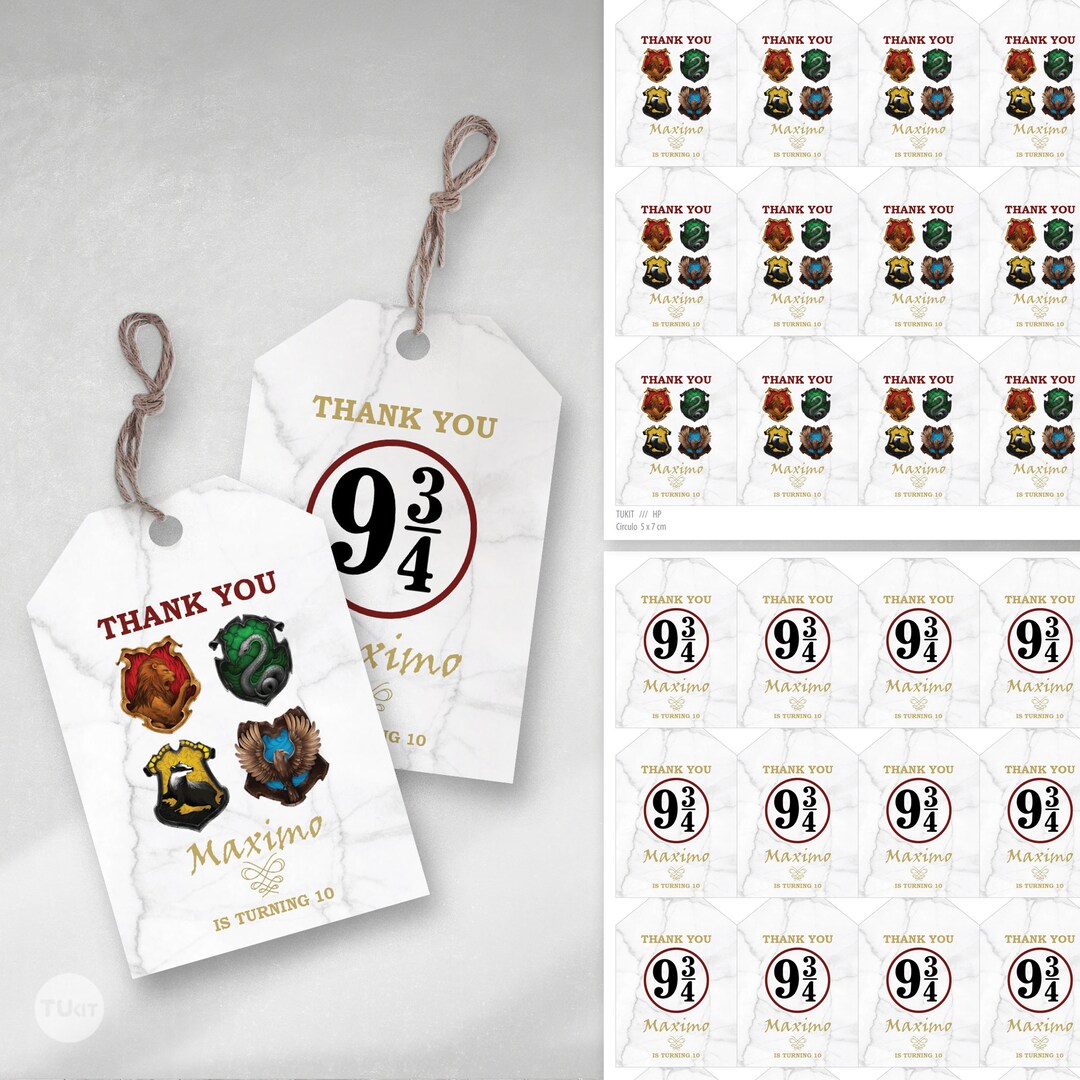 Printable Tag Cards Magic School House Magicians Party Tukit - Etsy
