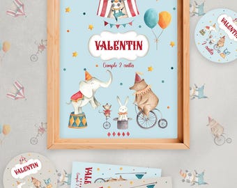 Kit imprimible circo circus acuarelas tukit
