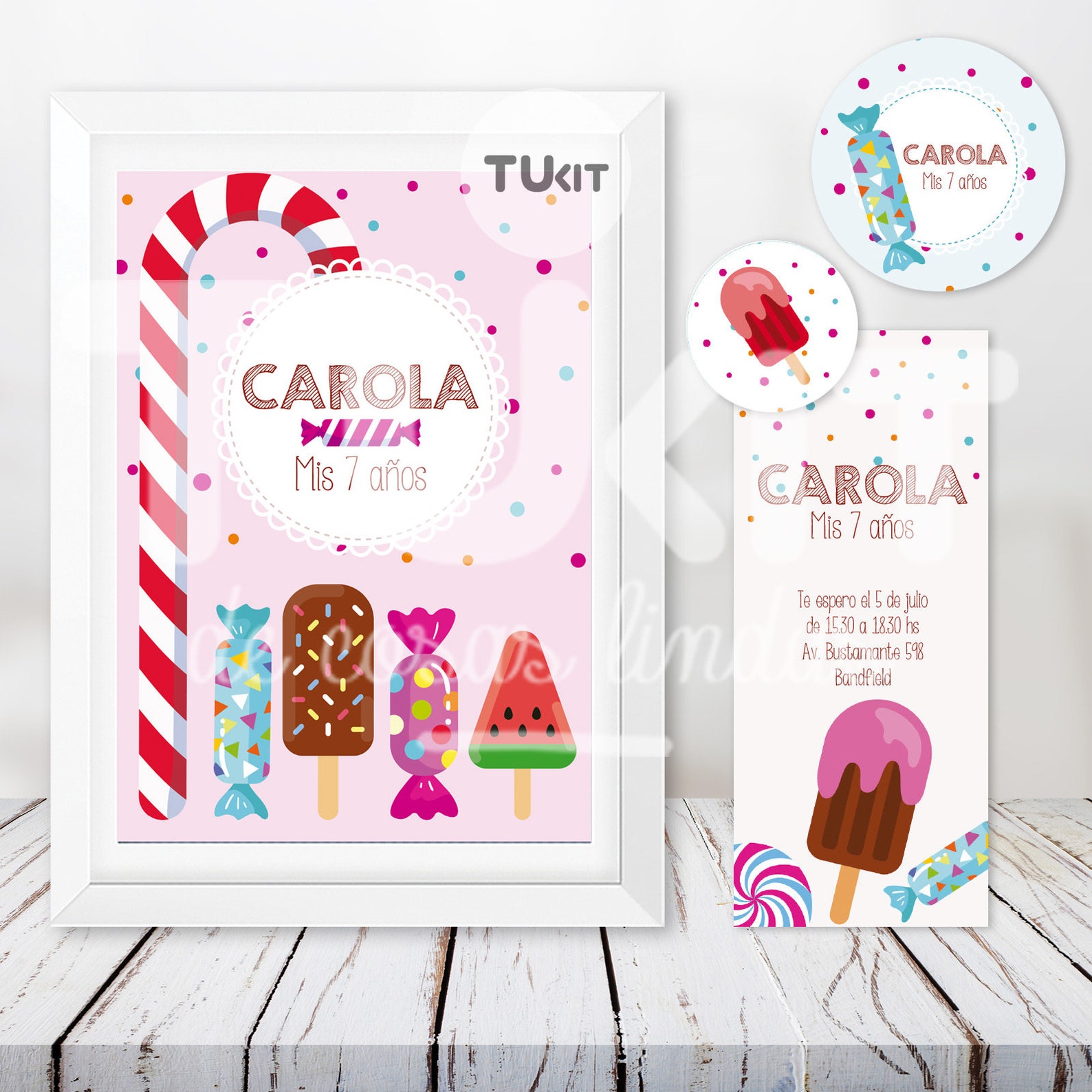 Kit Imprimible Golosinas Candies Dulces Helados Candy Bar Etsy