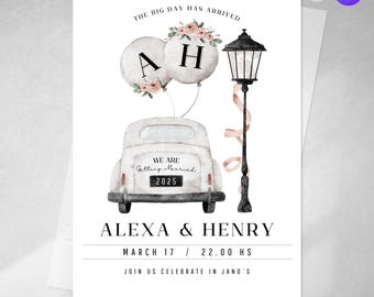 Editable wedding invitation, wedding invitation, editable canva invitations, married invite, we are getting married tukit