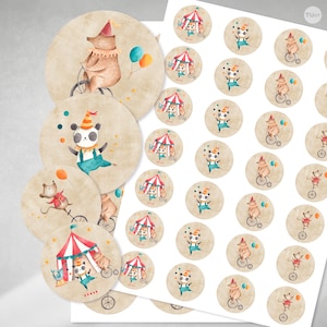Printable circles template 1.5&quot;, 2&quot;, 2.5&quot;, circus sticker, tukit circus