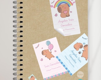Printable Capybara Tukit School Labels