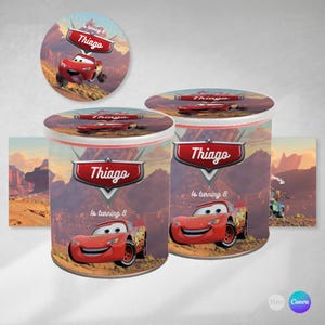 Printable Pringles Cars label, party supplies, customizable Canva text, printable, birthday