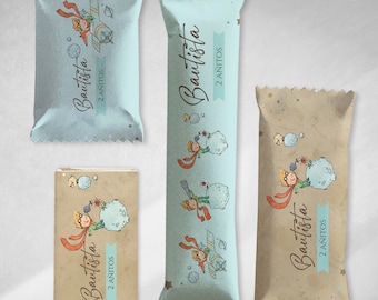 Kit imprimible editable el principito little prince textura birthday candy bar