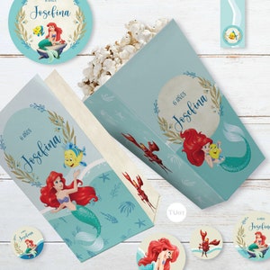 Little mermaid printable kit ariel little mermaid download printable editable candy bar tukit