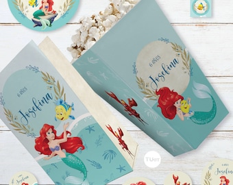 Little mermaid printable kit ariel little mermaid download printable editable candy bar tukit