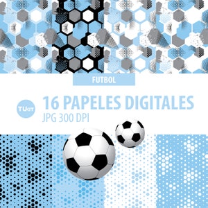 Carta digitale stampabile con pantaloncini da calcio azzurri e bianchi