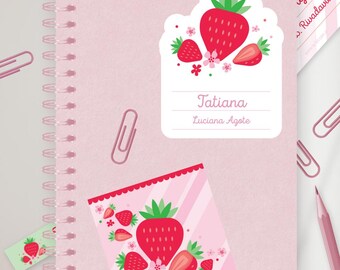 Printable Strawberry School Labels - Tukit