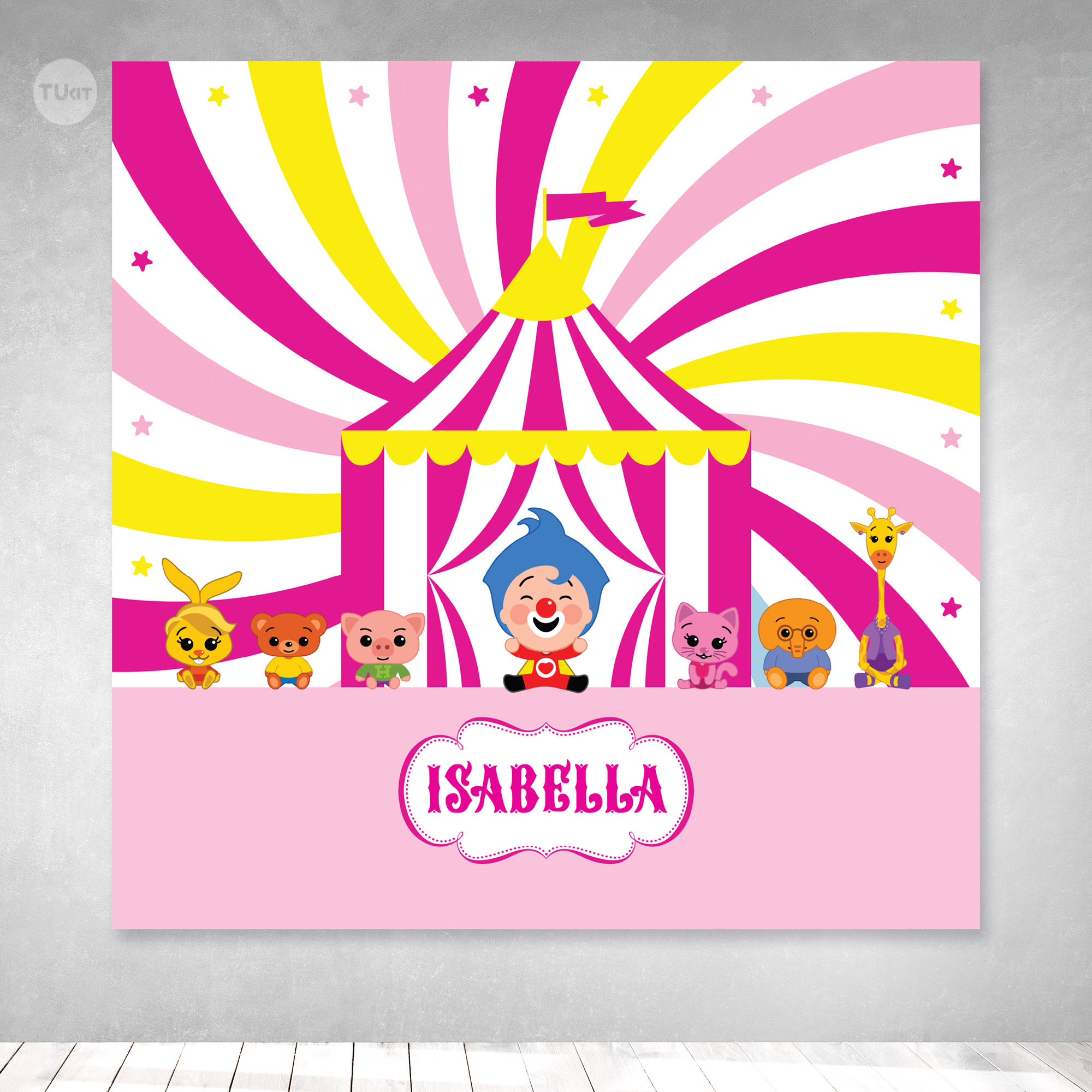 Printable Square Banner Backdrop Plim Plim