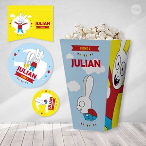 Printable Kit Simon the rabbit bunnies rabbit printable birthday birthday