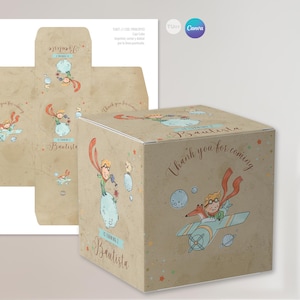 Little Prince Cube Box, Printable Box, Little Prince Printable Box, Editable Text Canva Tukit