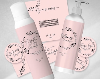 Printable pink SOS bathroom kit by Tukit